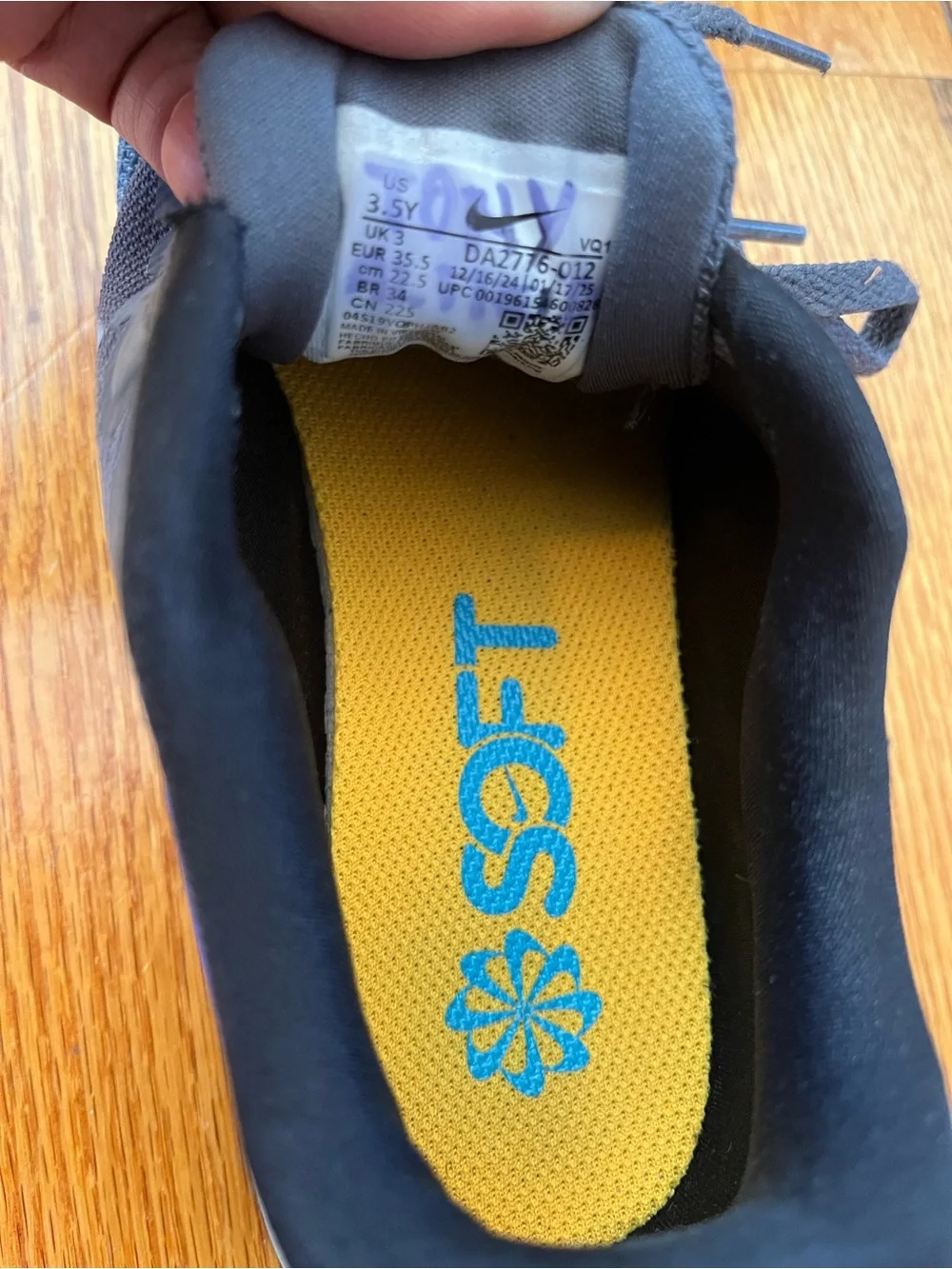 Nike Kids Gray and Blue Running Sneakers - Picture 4 of 4